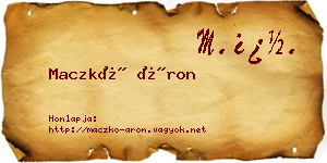 Maczkó Áron névjegykártya